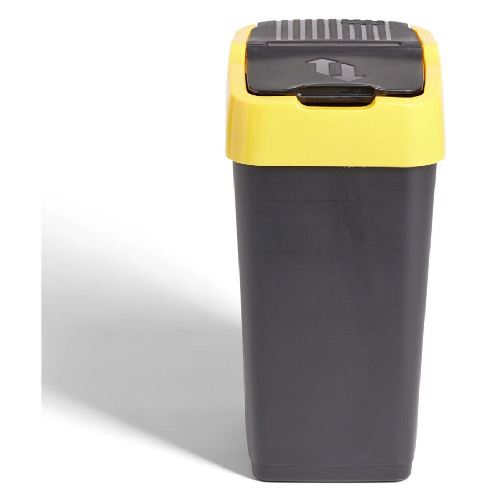 Poubelle de tri pour plastique 18L plastique jaune et noir