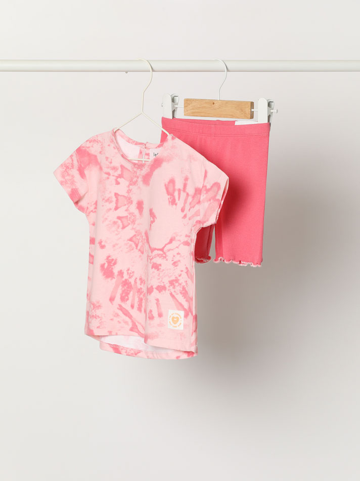Conjunto de camisa e calça legging de ciclismo - Fúcsia