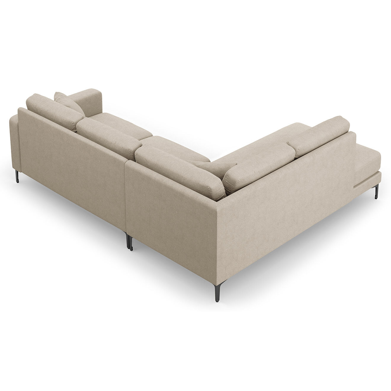Mazzini Sofas Canapé d'angle Gauche Venus 5 Places beige - 254x185x90 cm
