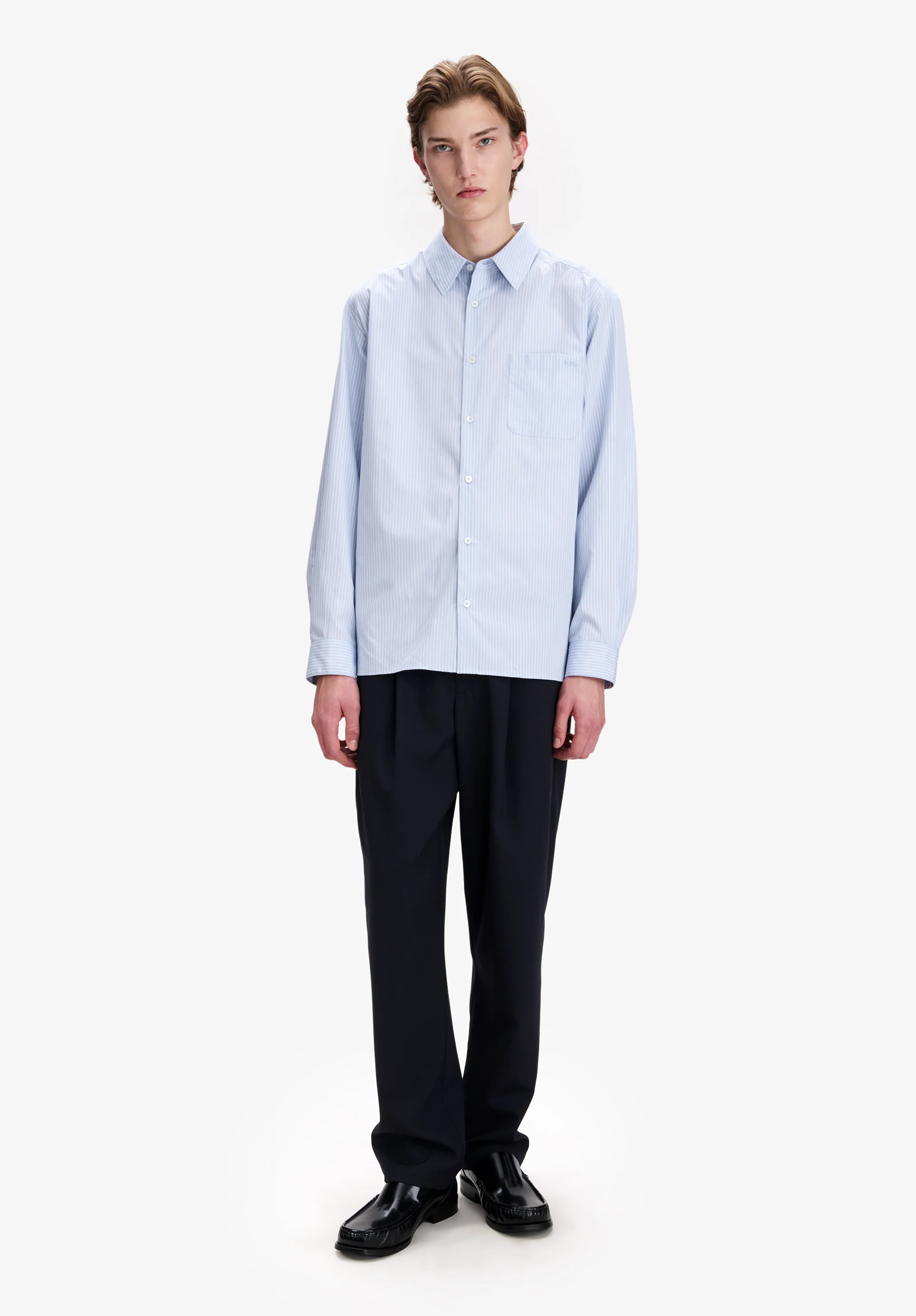 Pantalon barrel ample en toile bleu marine - Dark navy