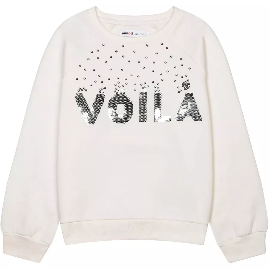 MINOTI Sweatshirt mit Pailletten Cremeweiß