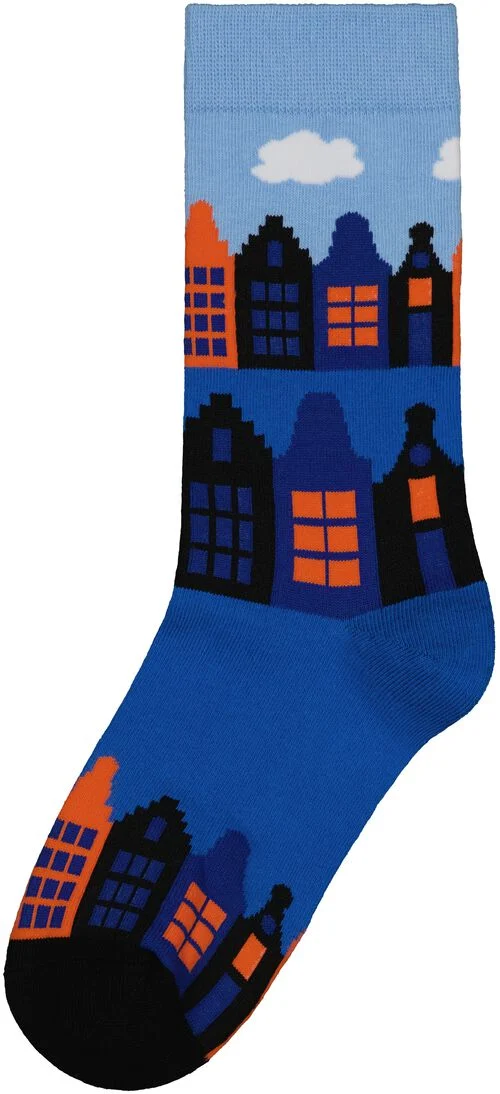 chaussettes avec coton happy home bleu