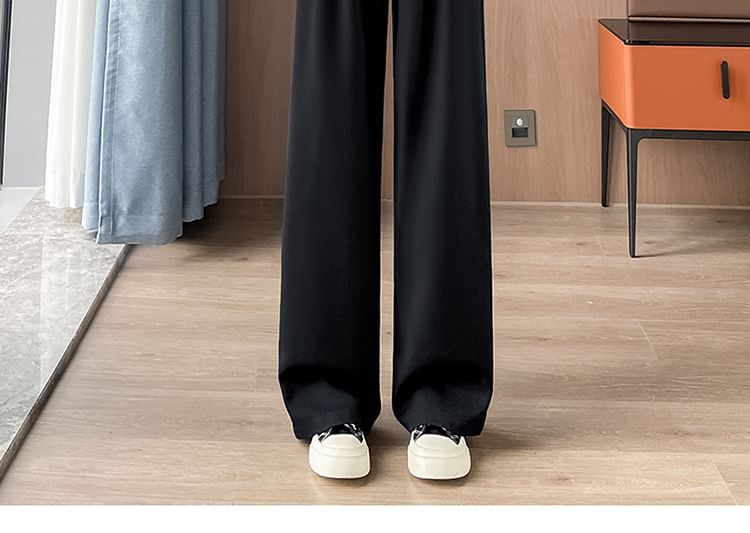 palajana - High Rise Plain Cross Strap Wide Leg Pants (Diverse ontwerpen)