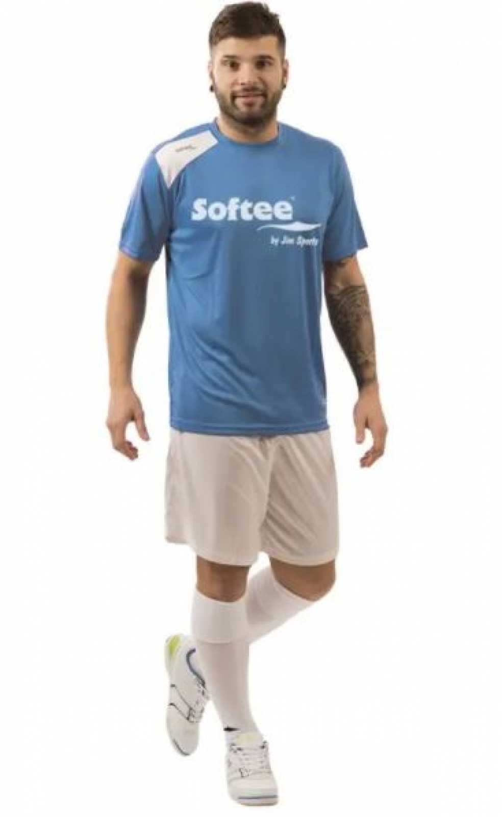 Camisa de futebol Softee amarelo fluorescente/preta
