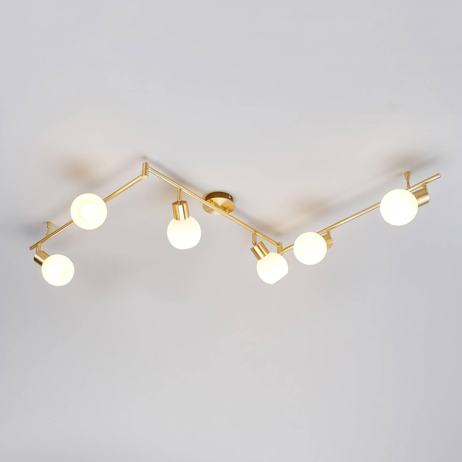Lindby Deckenlampe 'Elaina' in Gold/Messing aus Metall u.a. für Wohnzimmer & Esszimmer (6 flammig, E14) - Deckenleuchte, Lampe, Wohnzimmerlampe