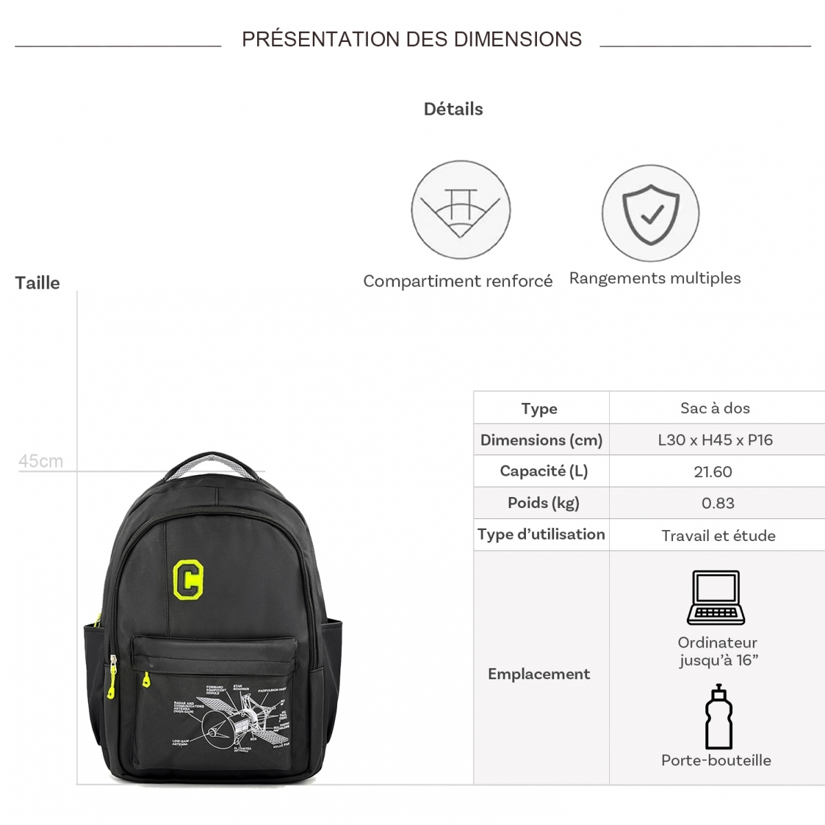 Les Sacs de K'rlot Sac à dos porte-ordinateur les sacs de K'rlot 16
