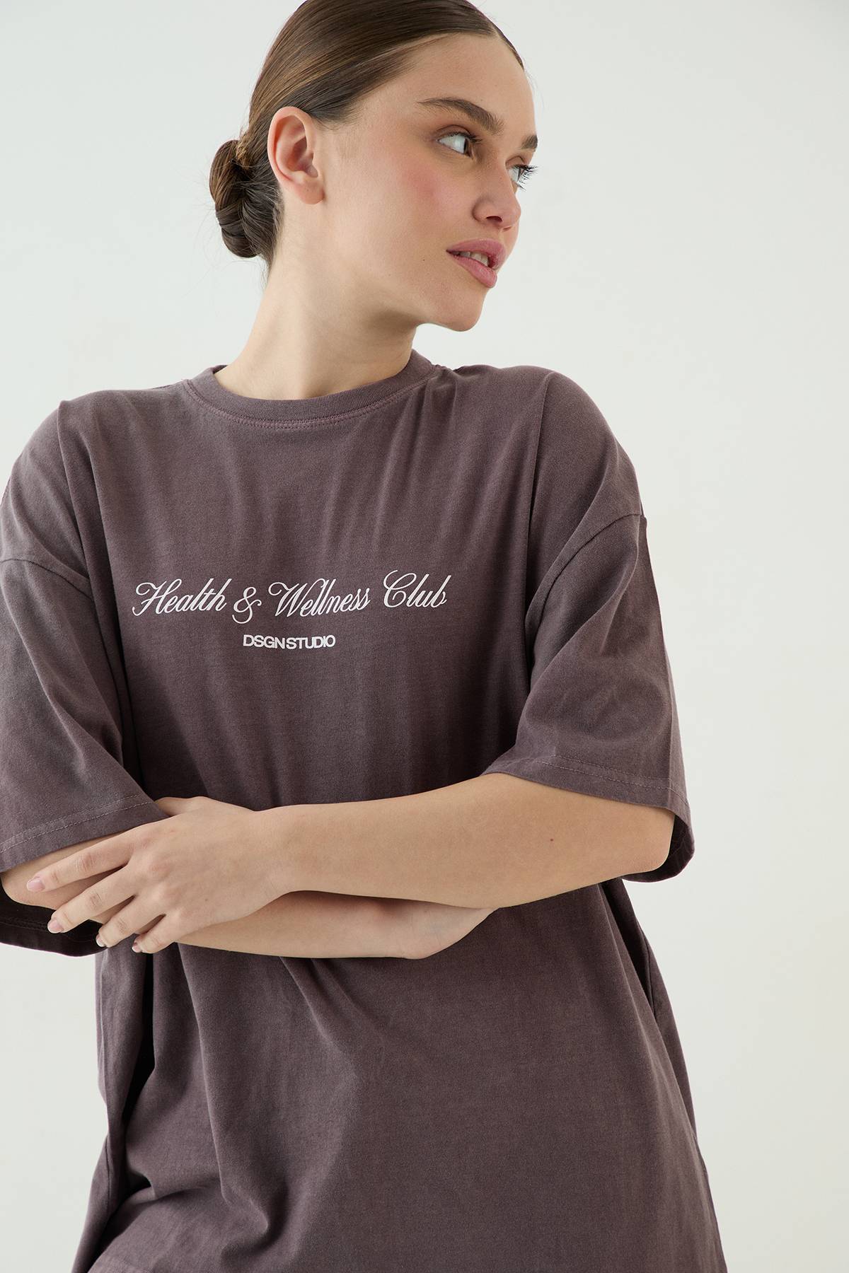 T-shirt Oversize Imprimé Club Santé Et Bien-être Dsgn Studio