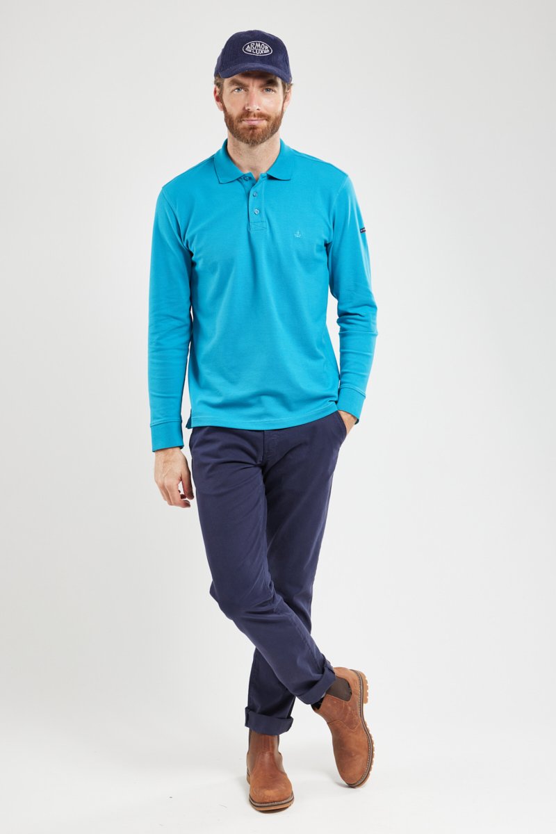Polo manches longues - coton piqué