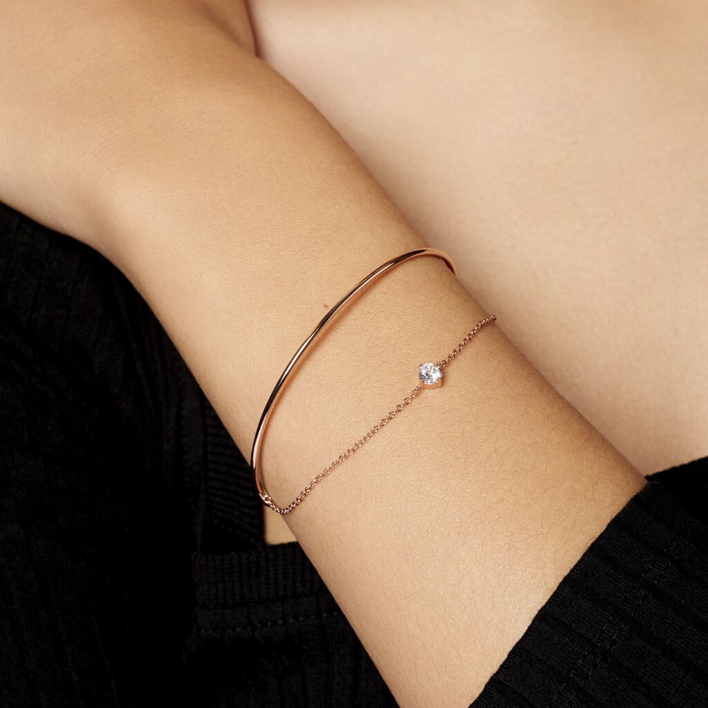 Bracelet Jonc Ruth Argent Rose Oxyde De Zirconium