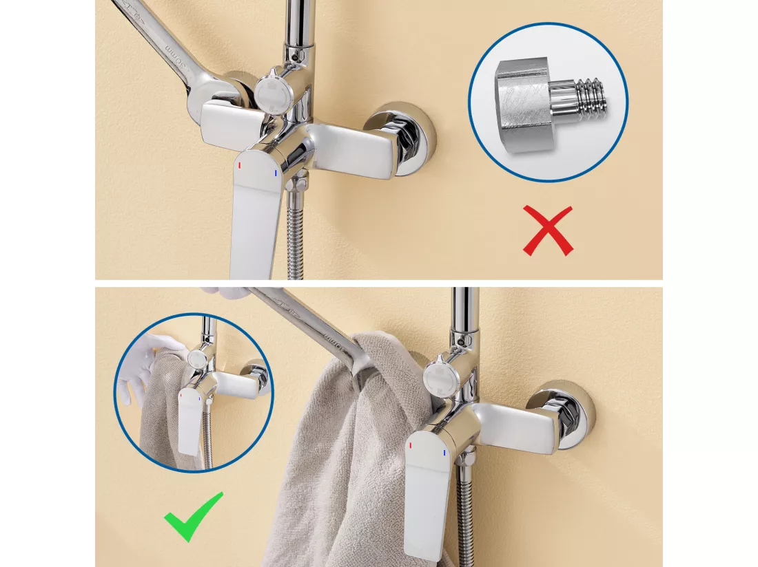 Colonne Douche Mécanique, AURALUM MAX Colonne Douche Chromé,Hauteur Réglable 90-1240mm pour Salle Bain,Mitigeur Douche avec Douchette/Pommeau Douche