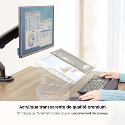Fellowes Clarity - Porte-documents transparent - format A3 et A4 - réglable en hauteur - jusqu'à 6kg
