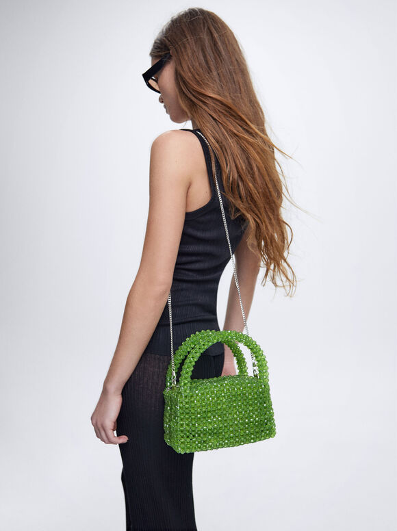 Bolso De Fiesta Con Abalorios - Verde