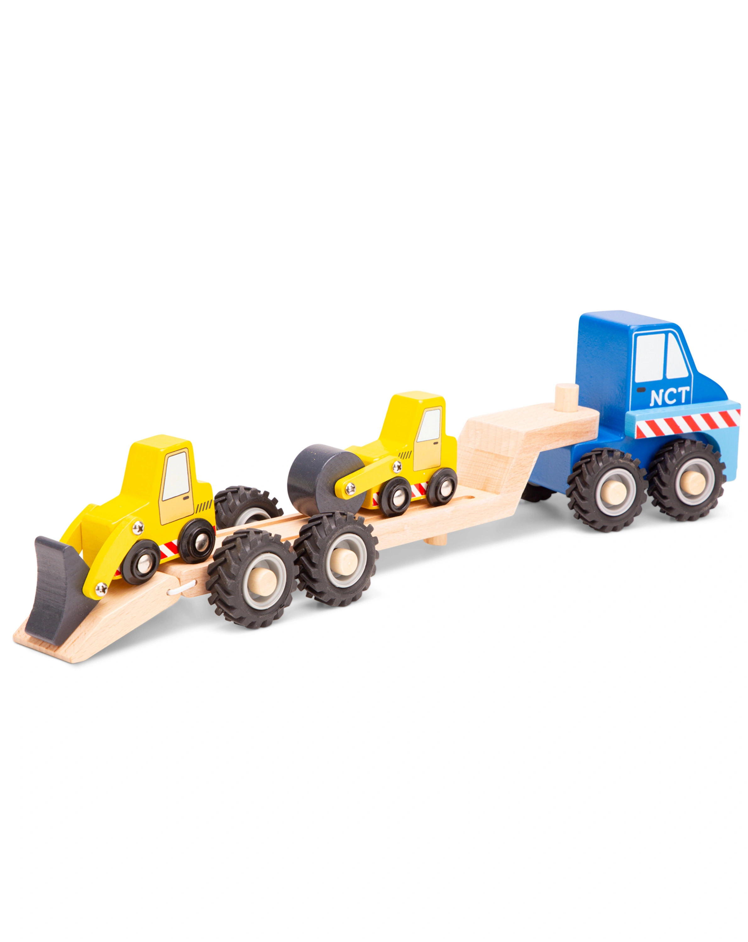 Holz-Fahrzeug TRANSPORTER mit Baustellenfahrzeugen