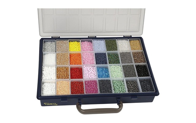 creativ company Kreativset »Rocailles-Perlen 6/0+8/0+15/0 32 x 100g Mehrfarbig«
