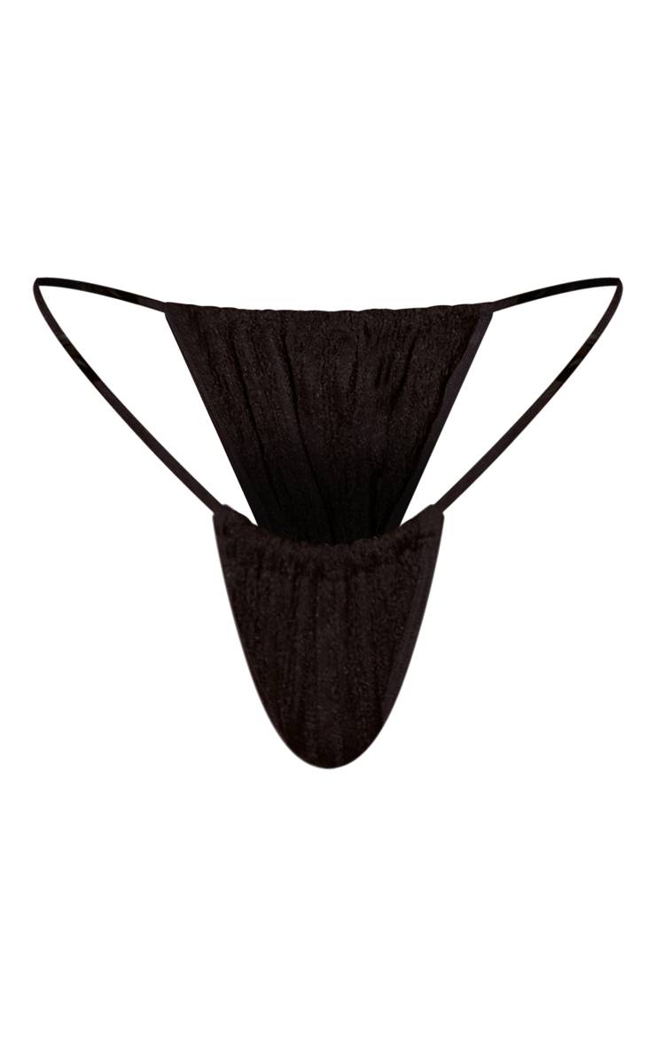 Noir Bas De Bikini À Liens Latéraux En Crochet Ajouré