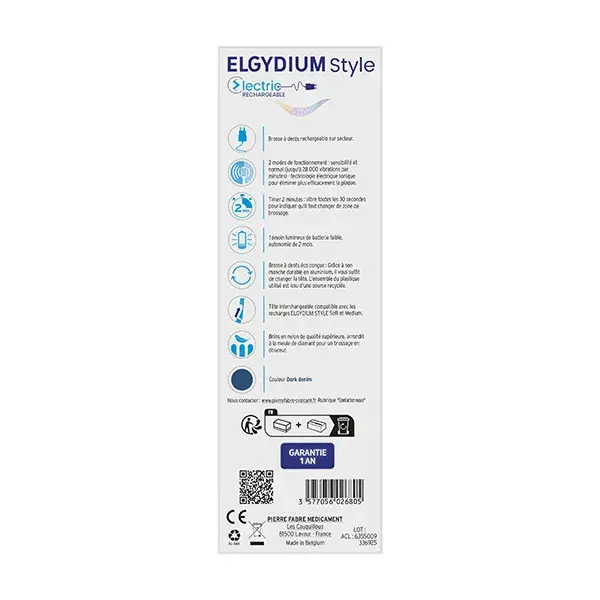 Elgydium - Brosse à dents Style Electrique Dark Denim