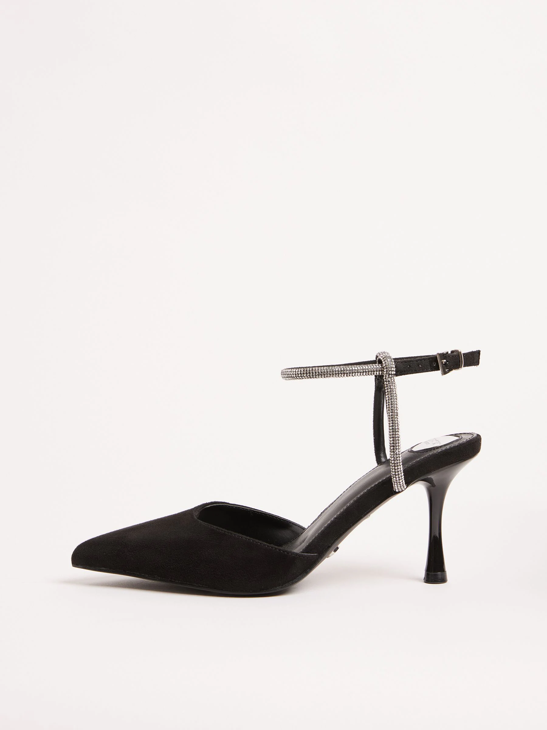 Lipsy Faux Suede Embellished 2 part Mid Heel Party Courts
