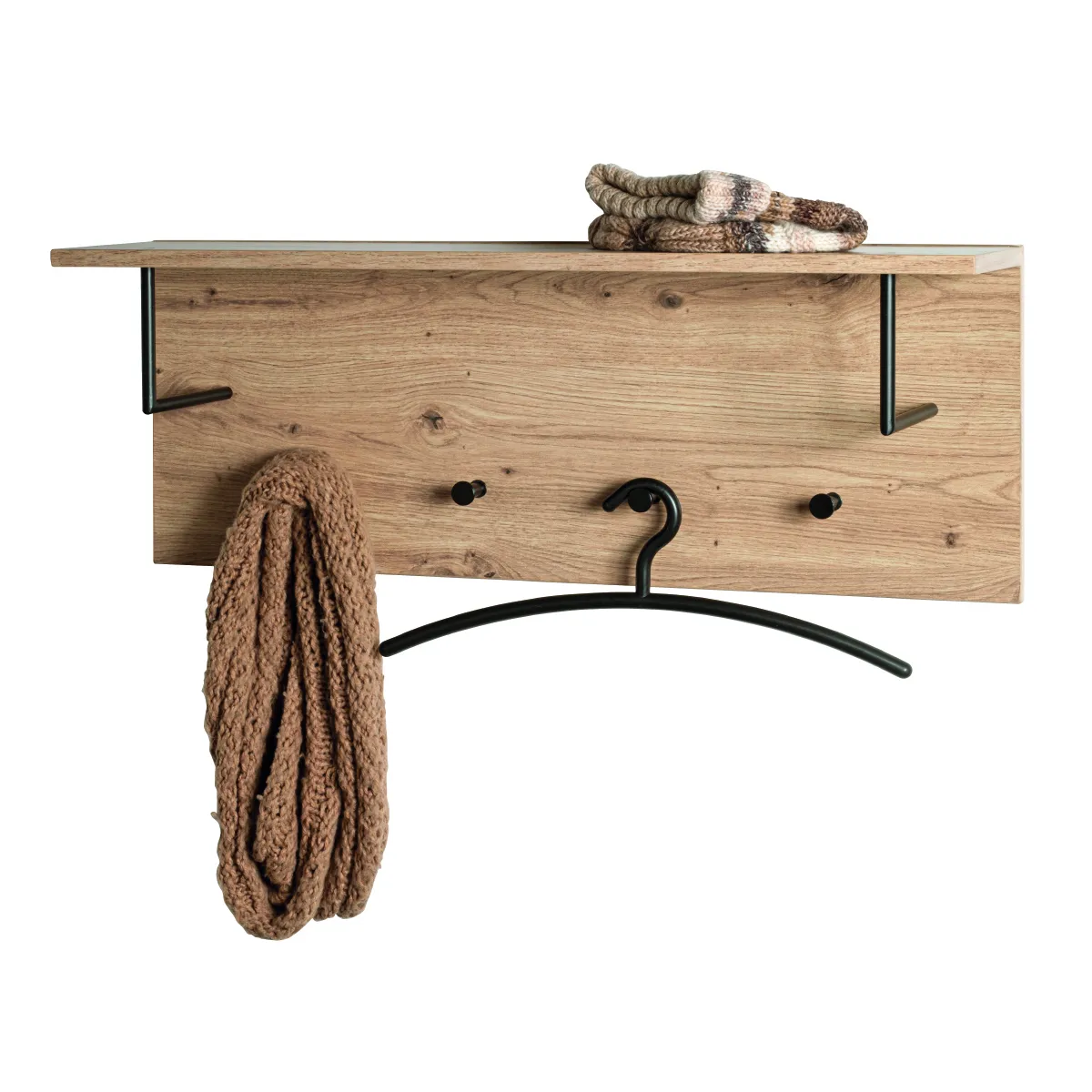 Pegane Garderobe murale Chêne-Noir