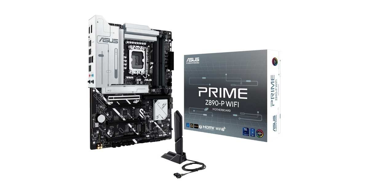 ASUSPRIME Z890-P WIFI socket 1851 moederbord  (RAID, 2.5Gb-LAN, Wi-Fi 7, BT, Sound, ATX)