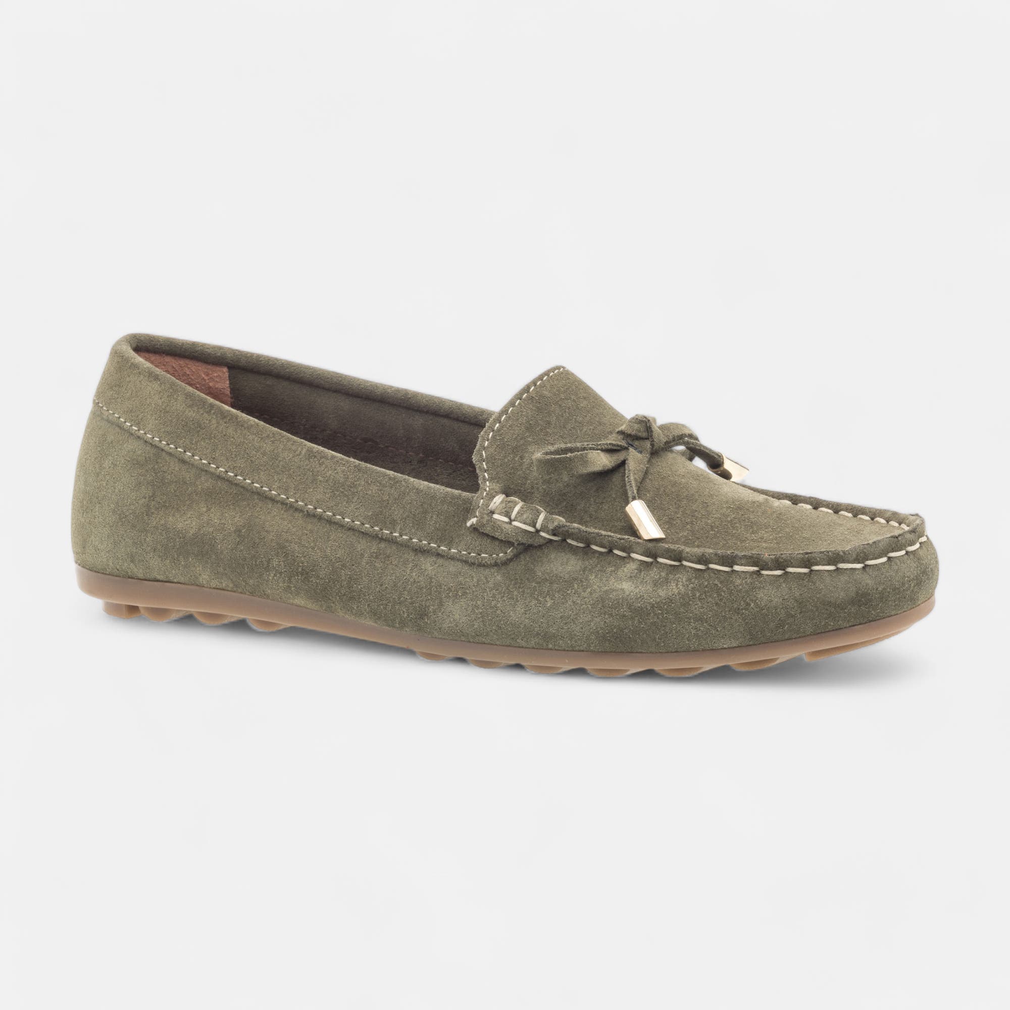 Mocassins Femme en cuir kaki