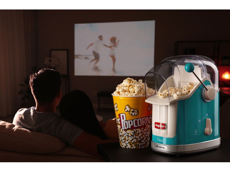 Ariete Popcorn Maschine Party Time ARI-2958-BL Blau/Weiss Popcornmaschine im Retro-Design