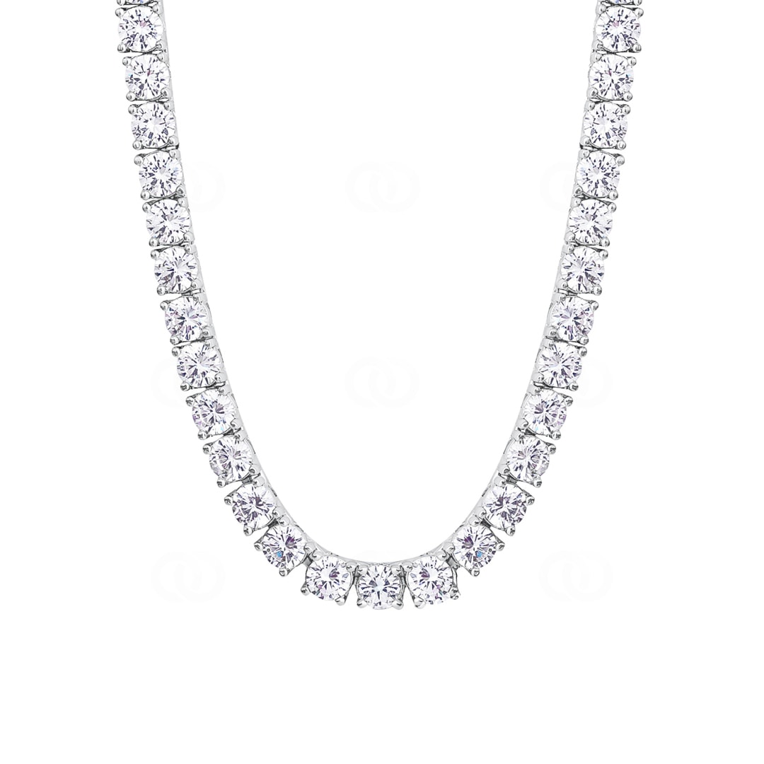 6mm Tenniscollier Weiss vergoldet mit Zirkonia