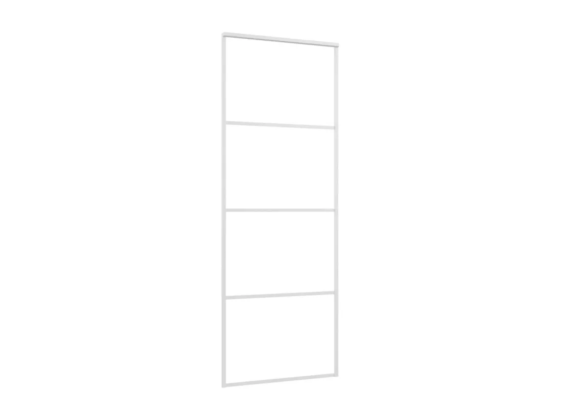 Porte coulissante Verre ESG et aluminium 76x205 cm Blanc
