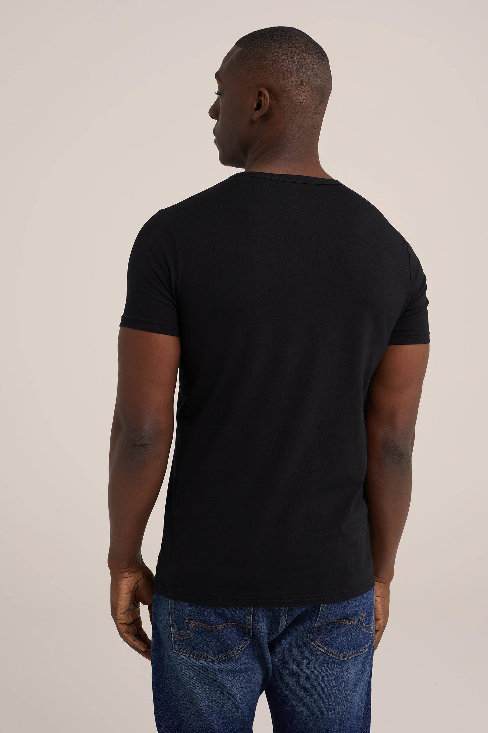 WE Fashion T-shirt zwart (set van 4)