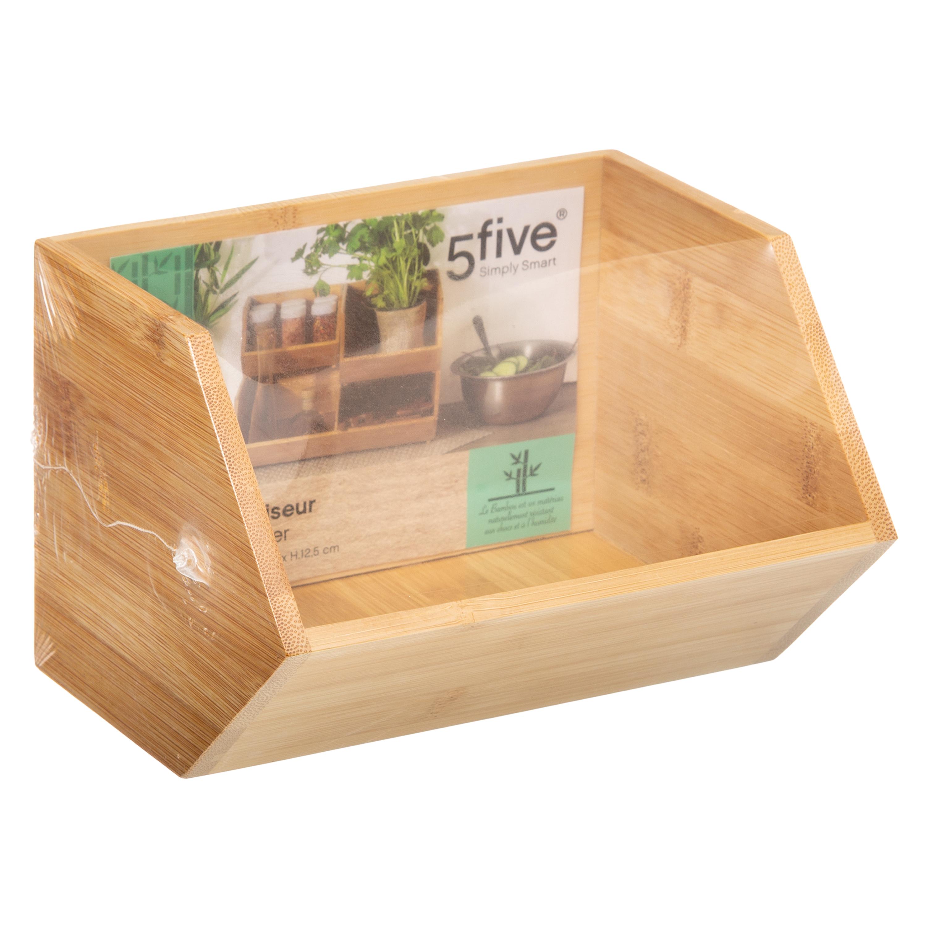ORGANISEUR BAMBOU COULISSANT D.17.5X15.5X12.5CM