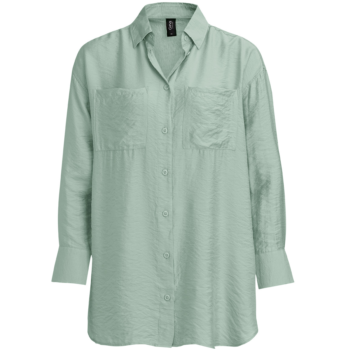 Gina Collection Damen Longbluse mit Kentkragen salbei