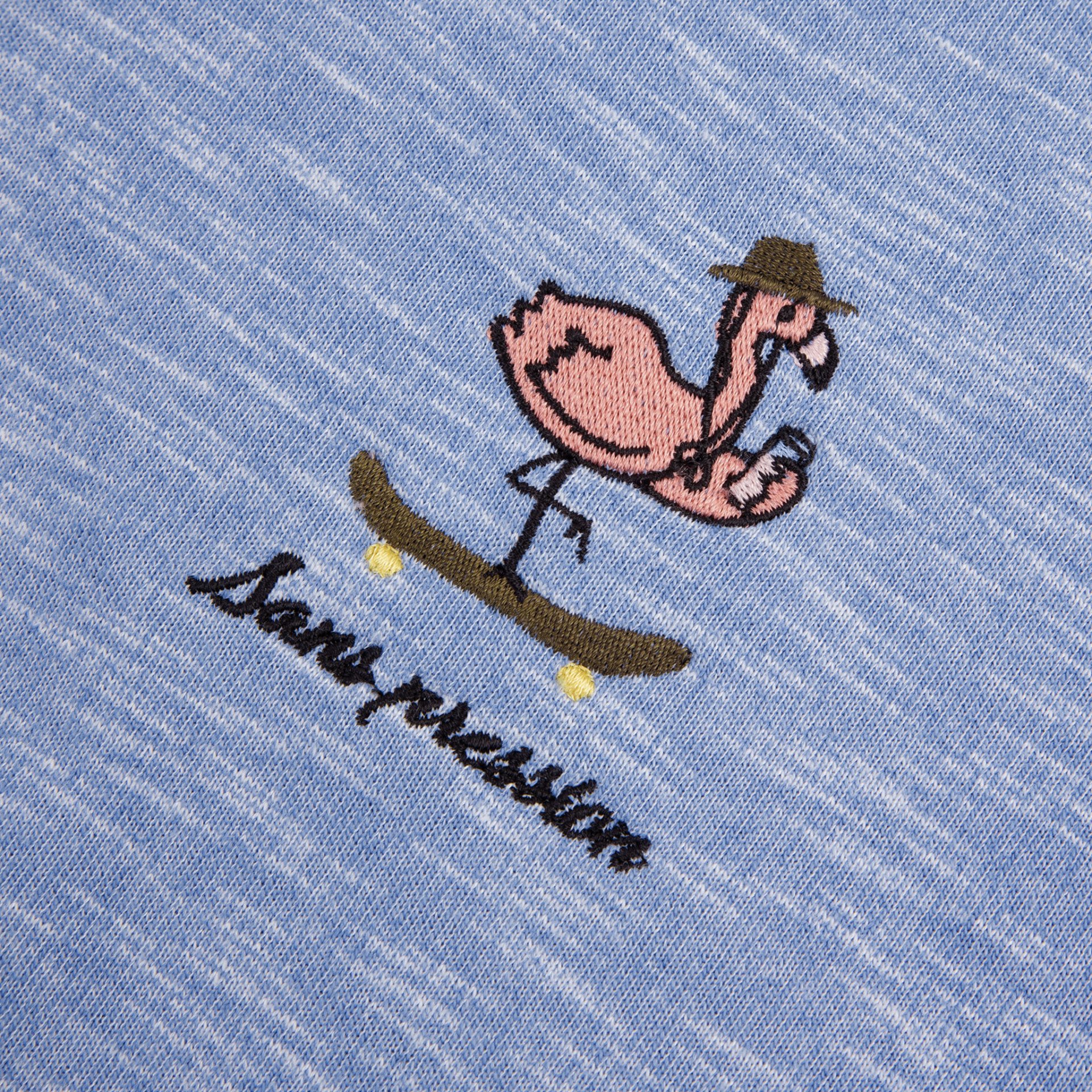 Sweat bleu clair broderie sans pression polyester recyclé et coton - modèle darney