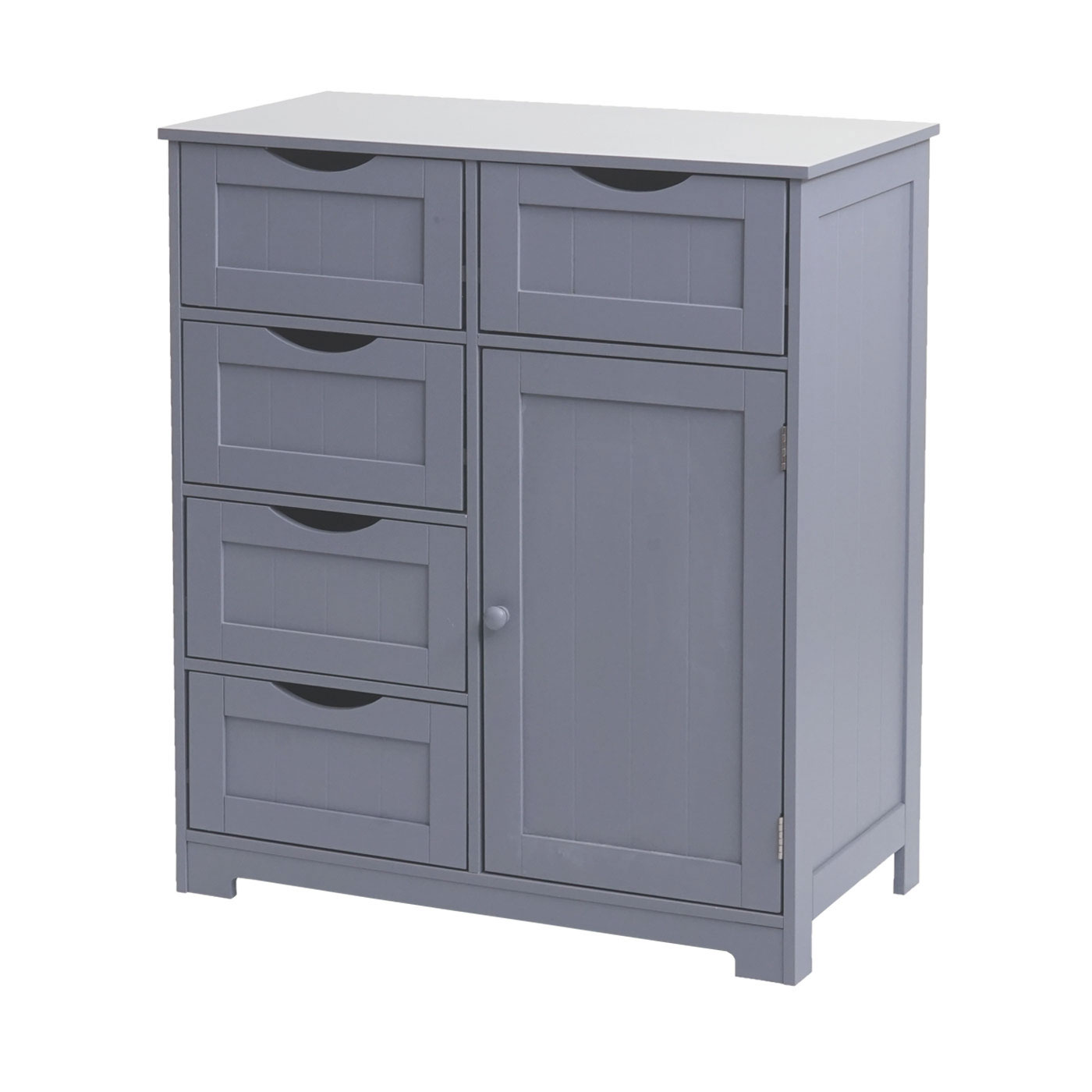 Kommode MCW-B65, Schubladenschrank Schrank, 5 Schubladen und 1 Tür 80x70x35cm ~ grau