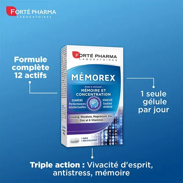 Forté Pharma Mémorex Lot de 2x30 gélules Programme 2 mois