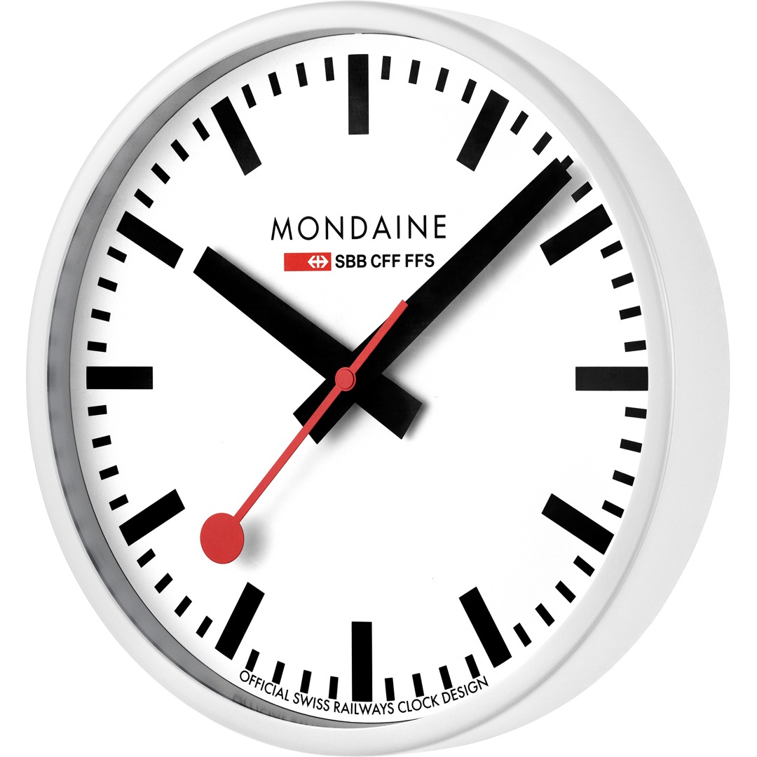 Mondaine Wanduhr Weiss Ø 25cm