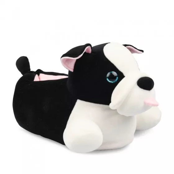 Chaussons peluche chien NOIR MERRY SCOTT