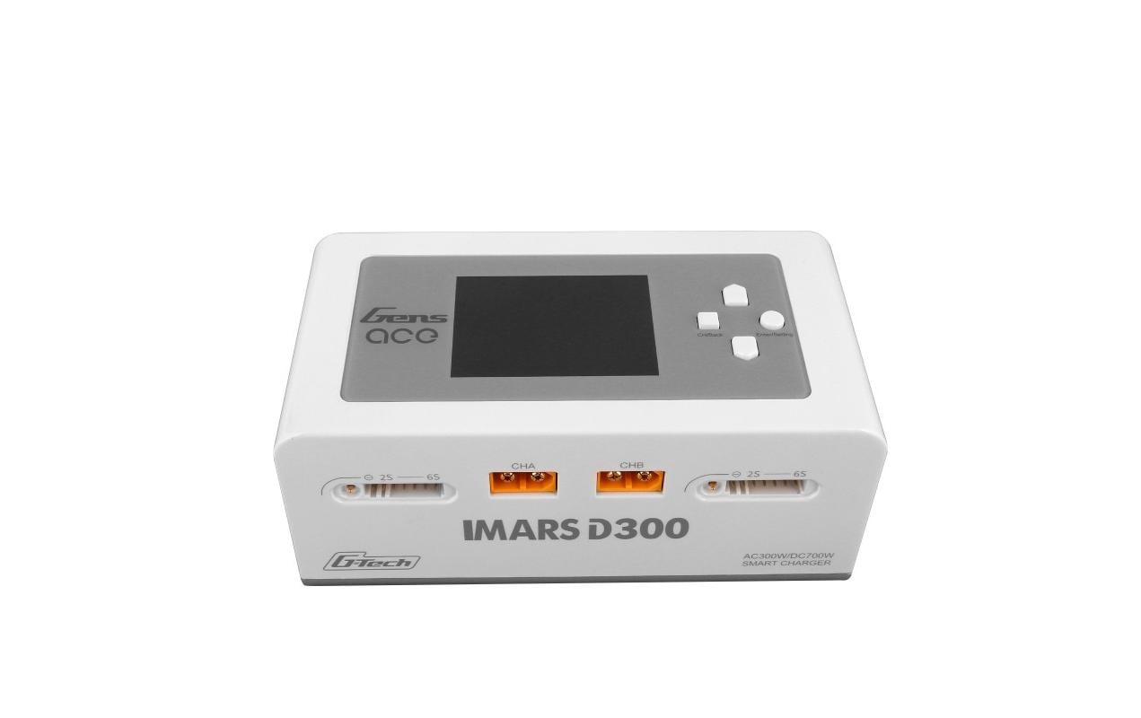 Dual-Ladegerät IMARS D300 AC/DC 1-6S, G-Tech, Weiss<br>Universelles Modellbau-Ladegerät mit zwei Ausgängen für LiPo, LiHV, LiFE und NIMH Akkus