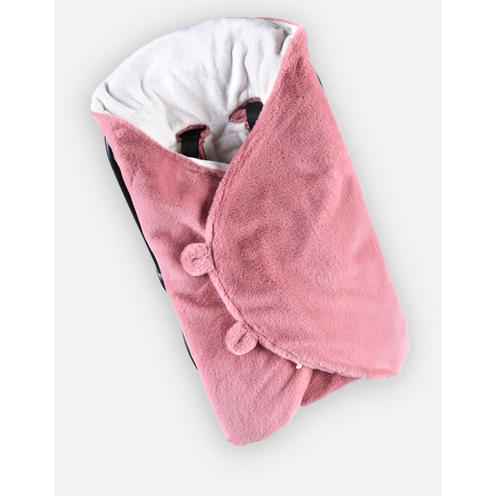 Couverture promenade fausse fourrure Rose Mix & Match - NOUKIE 'S