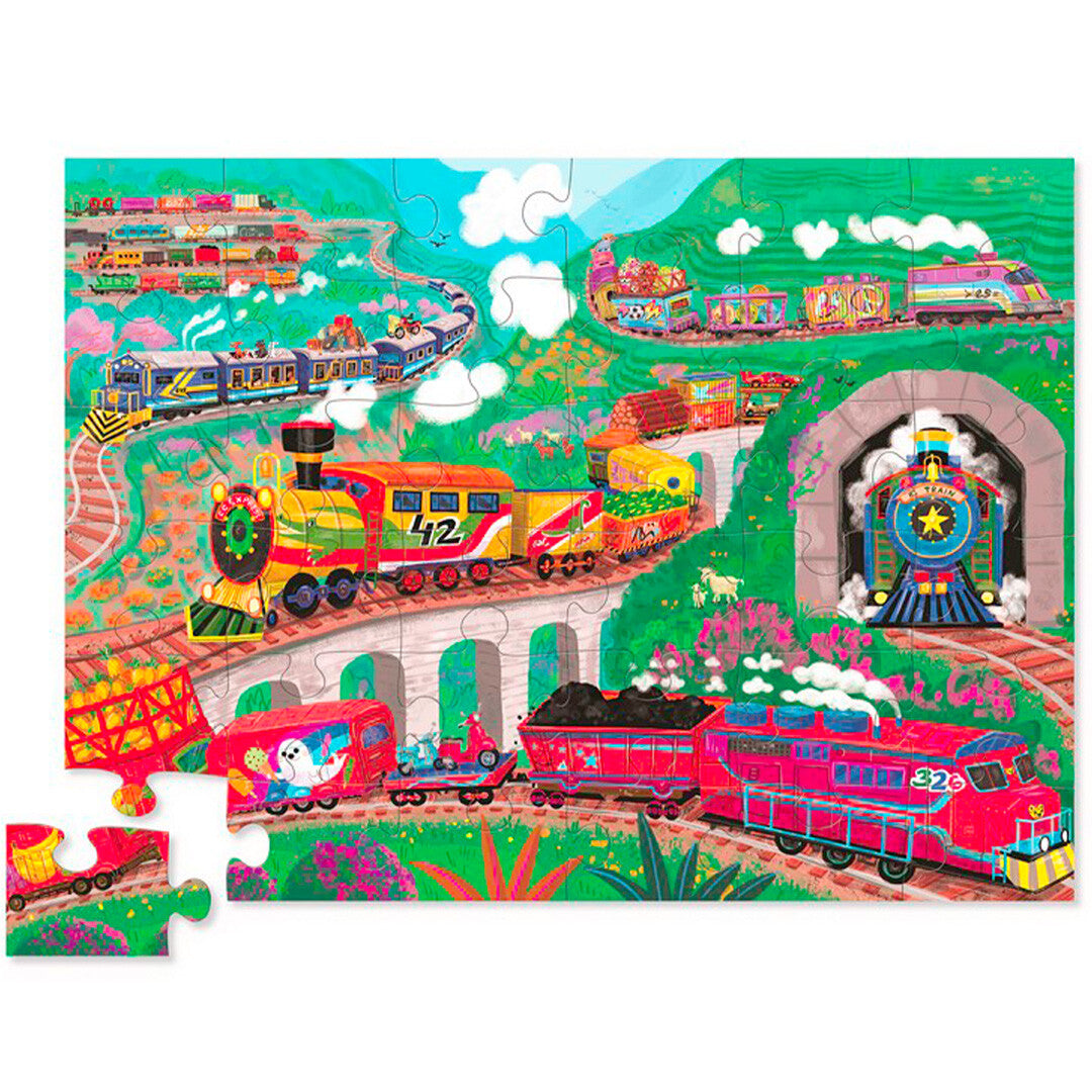 Crocodile creek vloerpuzzel treinen - 36st