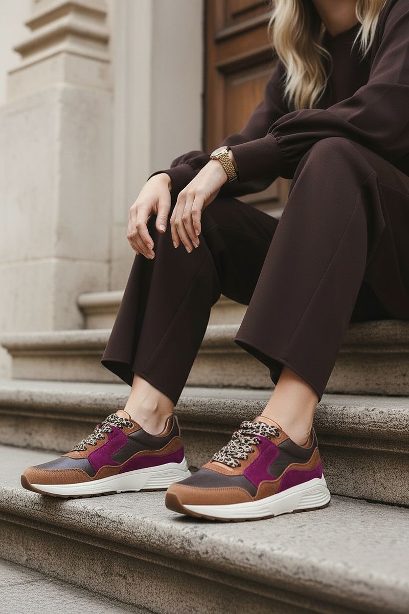 Xsensible Golden Gate Stretchwalker GX Sneakers Bruin Dames