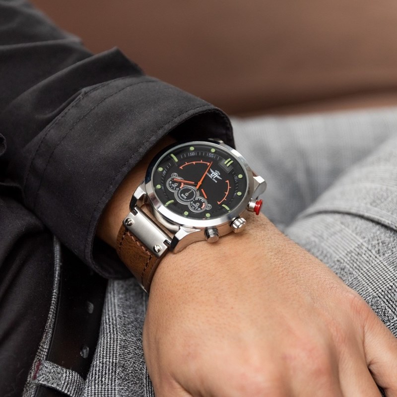 Montre Homme M. JOHN bracelet Cuir Marron