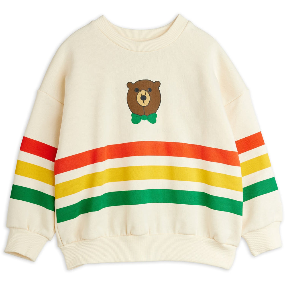 Køb Mini Rodini Off-white Bjørn Stripe Sweatshirt