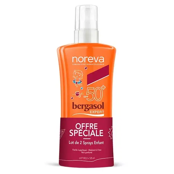 Protetor solar infantil em spray Bergasol Expert FPS 50+ Pacote com 2 x 125ml