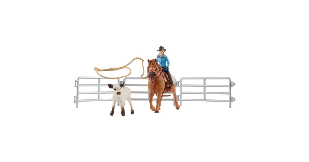 SchleichFarm World - Team roping met cowgirl speelfiguur  (42577)