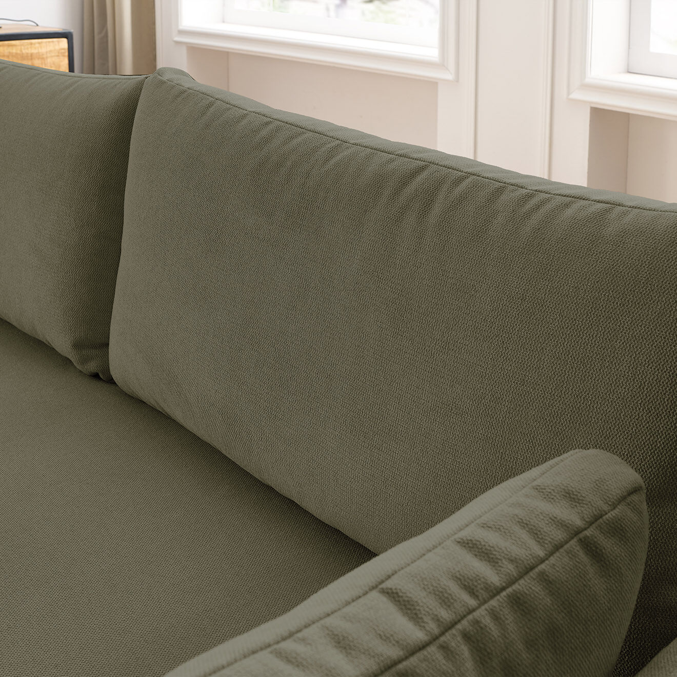 Bobochic Canapé droit convertible coffre marcel tissu lisse vert - 211x100x86 cm