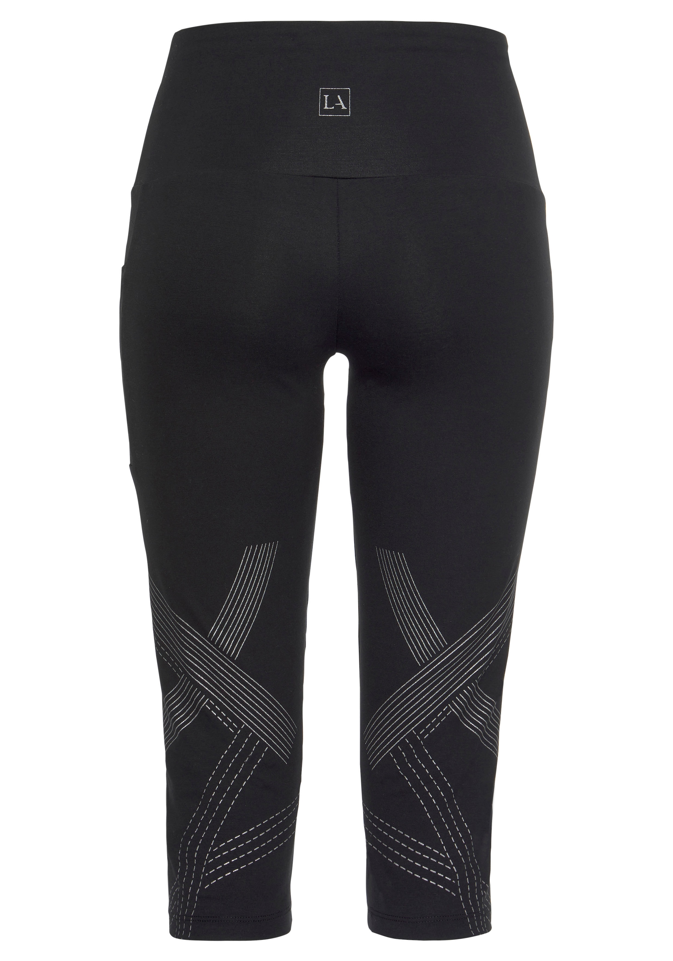 LASCANA ACTIVE Caprileggings  mit optischen Reflektortprint und Handytasche