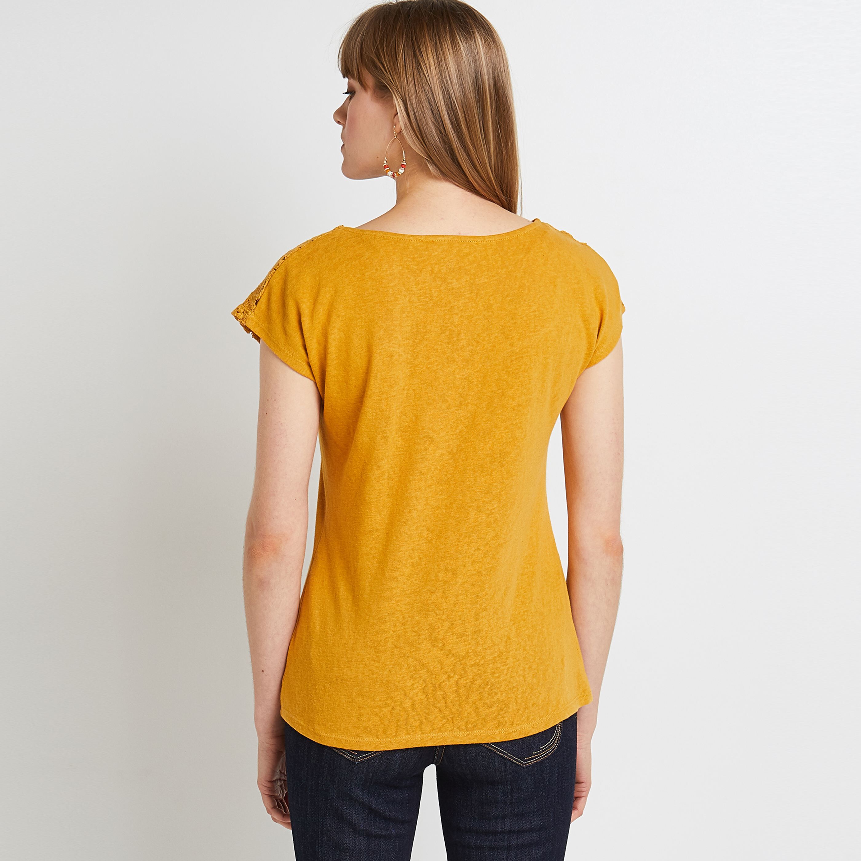 Tshirt crochet femme - CURRY