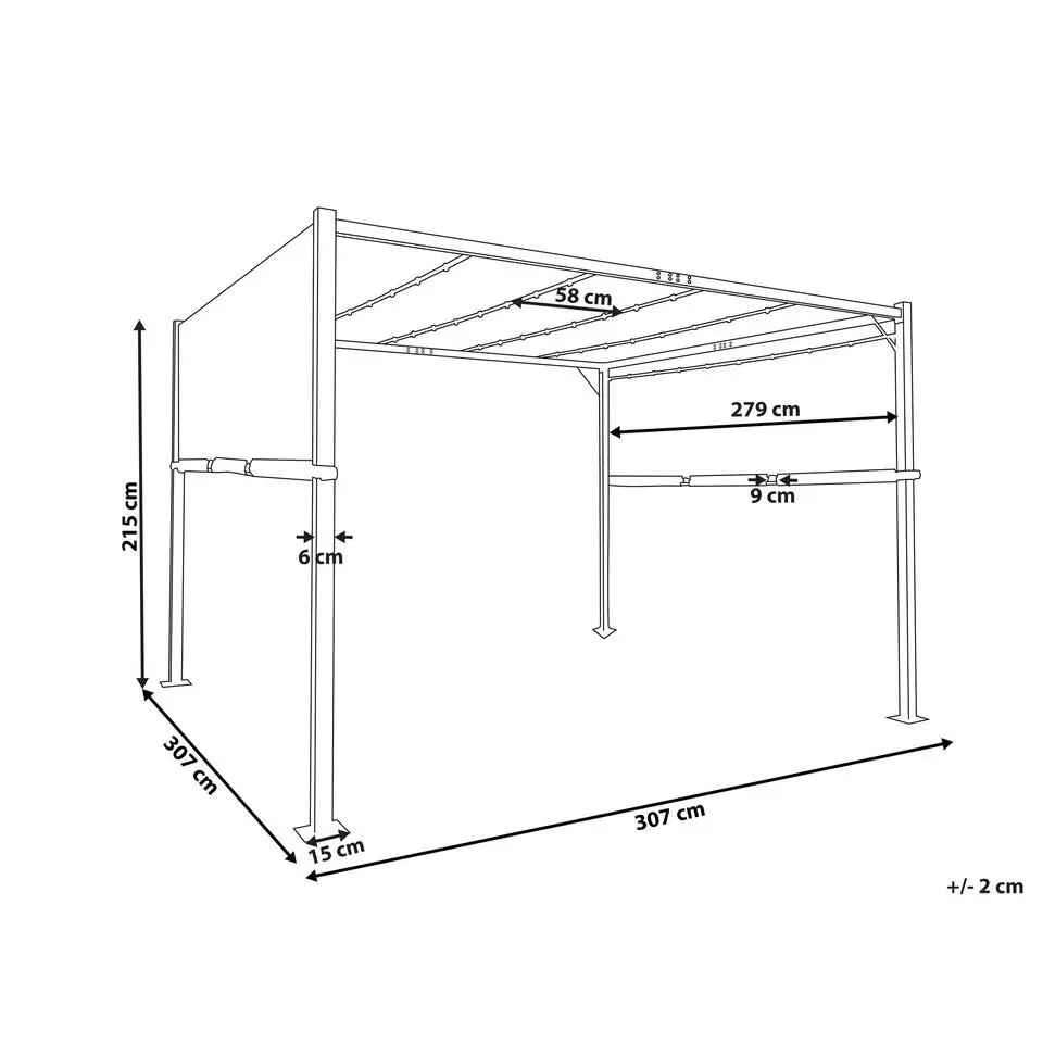 PARGA - Tuinpaviljoen - Grijs/Wit - Polyester