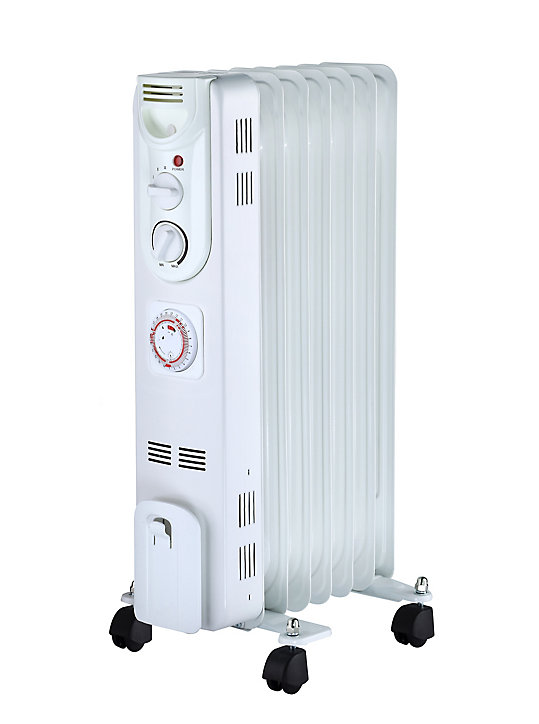 Radiateur bain d'huile électrique 1500W Blanc