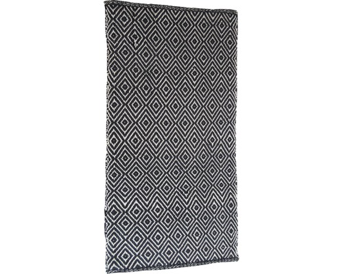 Patchwork vloerkleed, ruitpatroon, zwart-wit, 50x80 cm