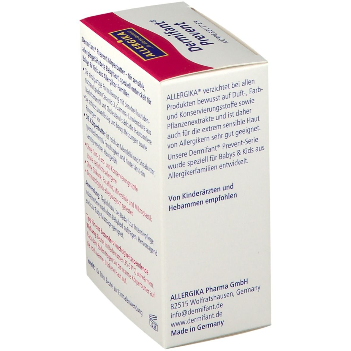 Dermifant® Prevent Körperbutter - Reichhaltige Körperbutter für sensible, allergie-gefährdete Babyhaut, speziell entwickelt für Babys & Kids aus Allergiker-Familien